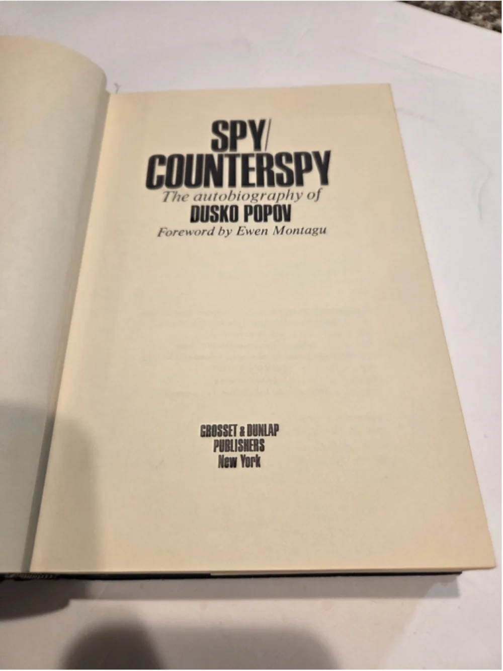 Spy Counterspy Dusko Popov WWII Double Agent James Bond Inspiration 1974 HC DJ